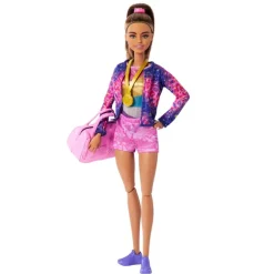 Barbie Castaña Profesiones Gimnasta con Set y Accesorios