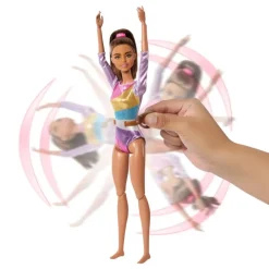Barbie Castaña Profesiones Gimnasta con Set y Accesorios