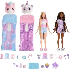 Barbie Cutie Reveal Pijamada 2 Pack Disfraz de Unicornio y Pandacornio