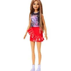 Barbie Diversidad Fashion Doll & Beauty con Peinado de Trenzas Mini Africanas y Minifalda de Latex