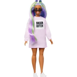 Barbie Diversidad Fashion Doll & Beauty Cabello Multicolor y Sudadera XL