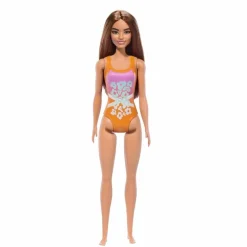 Barbie Fashion Doll & Beauty de Playa con Traje de Baño Naranja