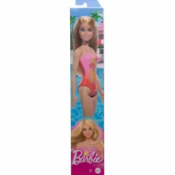 Barbie Fashion Doll & Beauty de Playa con Traje de Baño Rosa