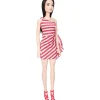 Barbie Fashion Vestido a Rayas Rojo