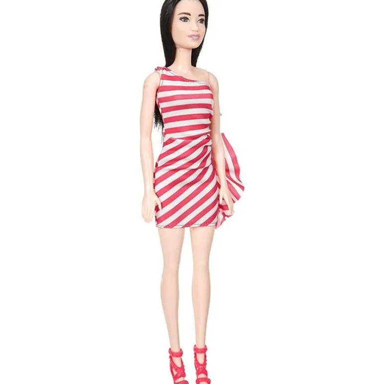 Barbie Fashion Vestido a Rayas Rojo