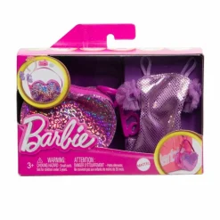 Barbie Fashion y Belleza Accesorios Maleta Morada con Vestido de Gala