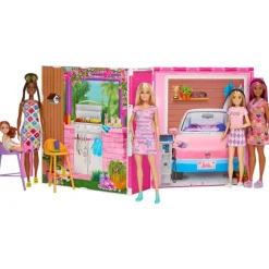 Barbie Glam Set Getaway House con 4 Áreas de Juego: Cocina, Baño, Dormitorio y TV Room