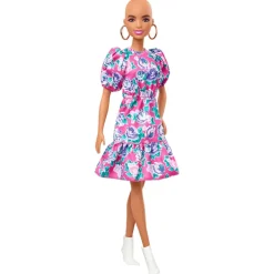 Barbie Inclusión Fashion Doll & Beauty Vestido de Flores y Calva