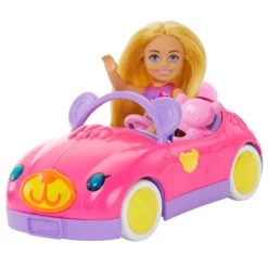 Barbie Muñeca Chelsea con Set de Juegos Auto de Osito