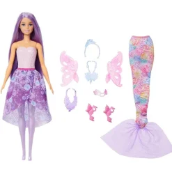 Barbie Muñeca Looks de Hada y Sirena JCP74