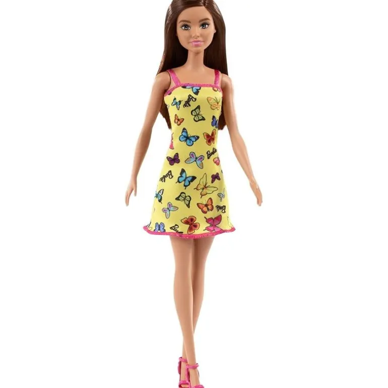 Barbie Muñeca Vestido Amarillo con Mariposas