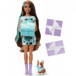 Barbie Party Unboxed Muñeca Get Ready With Me Vestido Morado JFG68-