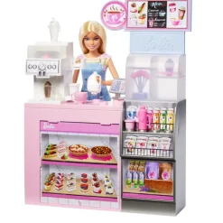 Barbie Profesiones Barista con Set de Juego de Cafetería
