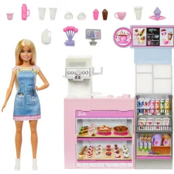 Barbie Profesiones Barista con Set de Juego de Cafetería
