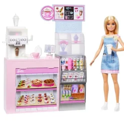 Barbie Profesiones Barista con Set de Juego de Cafetería