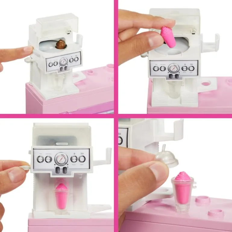 Barbie Profesiones Barista con Set de Juego de Cafetería