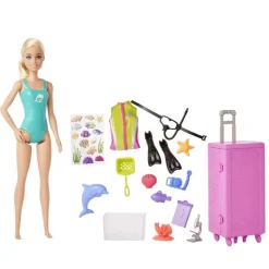 Barbie Profesiones Bióloga Marina con Maleta y Accesorios