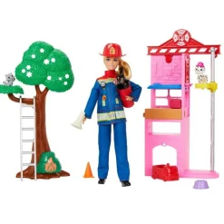 Barbie Profesiones Bombera con Set y Accesorios