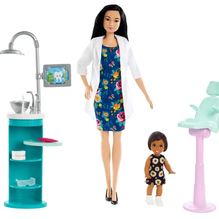 Barbie Profesiones Dentista con Bebé y Accesorios