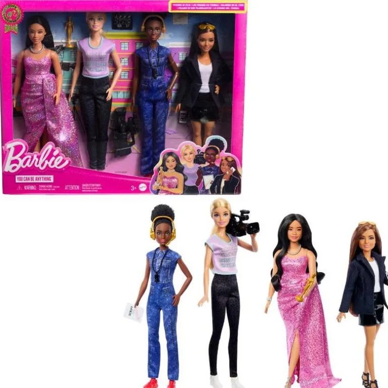 Barbie Profesiones Directora de Cine Set con 4 Muñecas