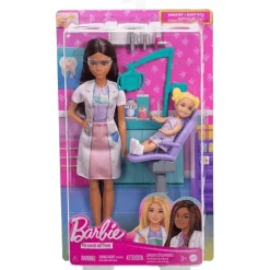 Barbie Profesiones Set Dentista Cabello Castaño con Niña JCR71