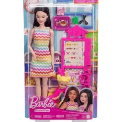 Barbie Profesiones Set Maestra Cabello Negro con Niña JCR71