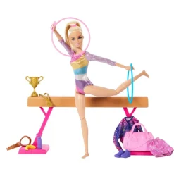 Barbie Rubia Profesiones Gimnasta con Set y Accesorios