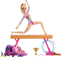 Barbie Rubia Profesiones Gimnasta con Set y Accesorios