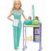 Barbie Rubia Profesiones Pediatra con Paciente Bebé