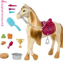 Barbie set de Juego Caballo con Pelo para Peinar y 11 Accesorios