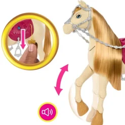 Barbie set de Juego Caballo con Pelo para Peinar y 11 Accesorios