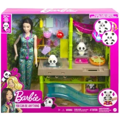 Barbie Set de Juegos Cuidadora de Pandas, Incluye 2 Pandas Bebés