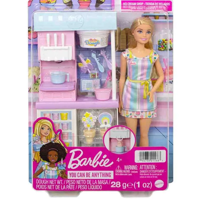 Barbie Set Tienda de Helados con más de 15 accesorios