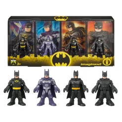 Batman 85 Aniversario Imaginext Pack de 4 Batman: Michael Keaton, George Clooney, Christian Bale y Robert Pattinson
