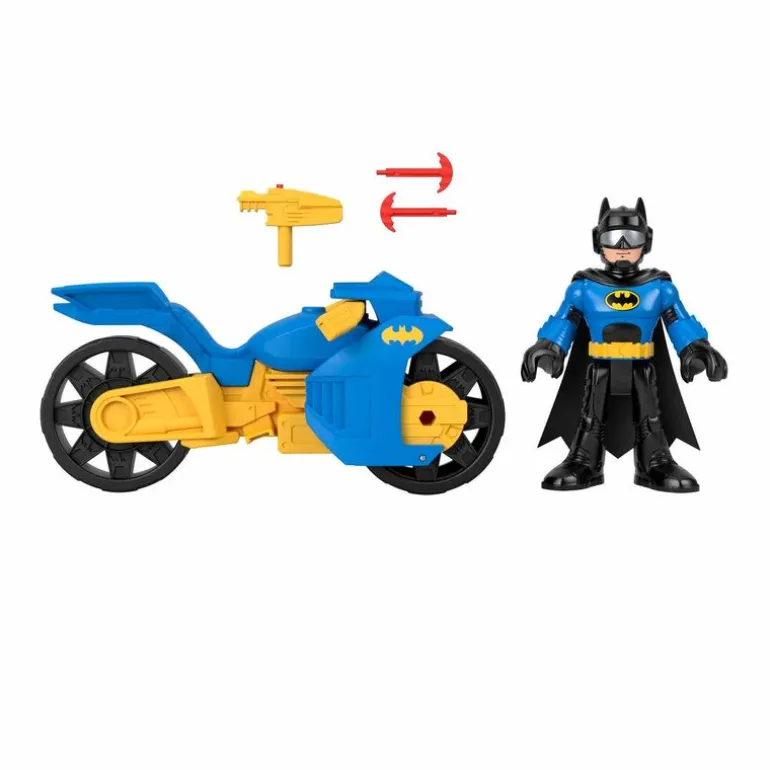 Batman Imaginext Batimoto Lanza Proyectiles y Figura de Batman