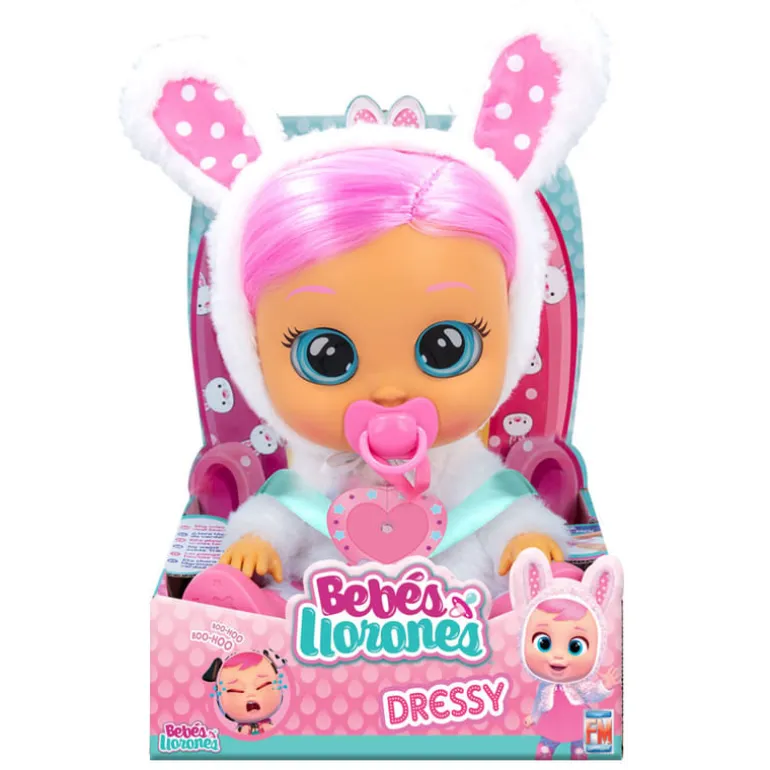 Bebés Llorones Muñeca Dressy con Traje de Conejo