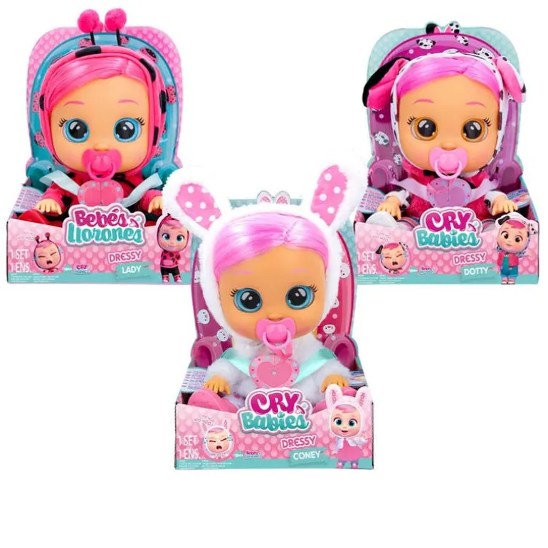 Bebés Llorones Muñeca Dressy Dotty con Traje de Conejo