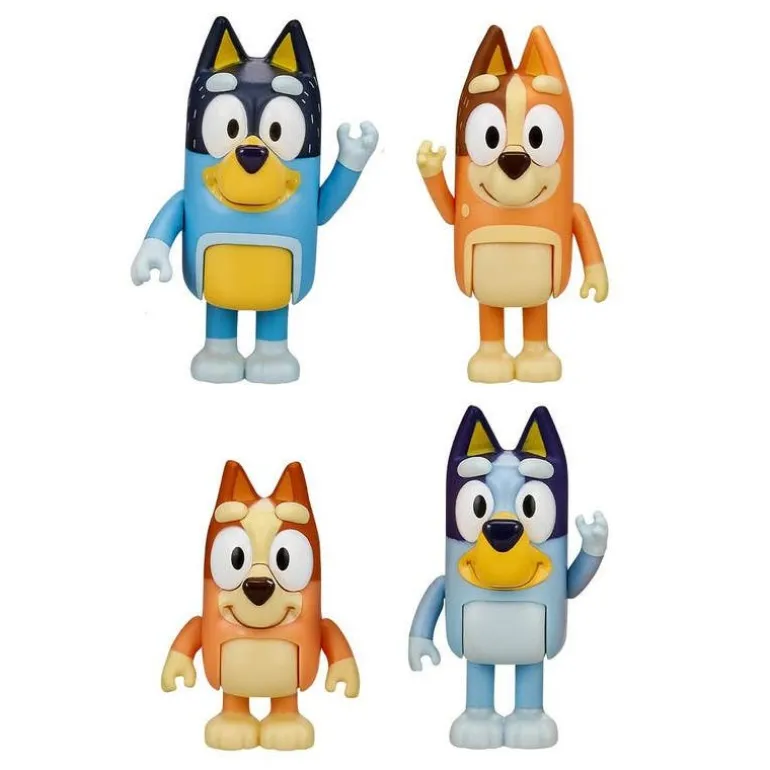 Bluey Mini Muñecos 4 Pack Bluey, Bingo, Papá y Mamá