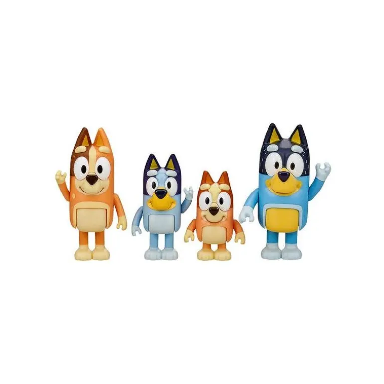 Bluey Mini Muñecos 4 Pack Bluey, Bingo, Papá y Mamá