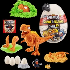 Dinosaurio Huevo Sorpresa con 2 Figuras Dinosaurio Naranja vs Pirata