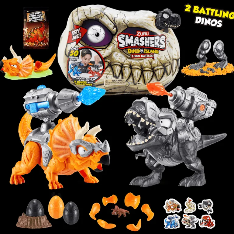 Dinosaurios de Batalla 2 Figuras Smashers T-Rex