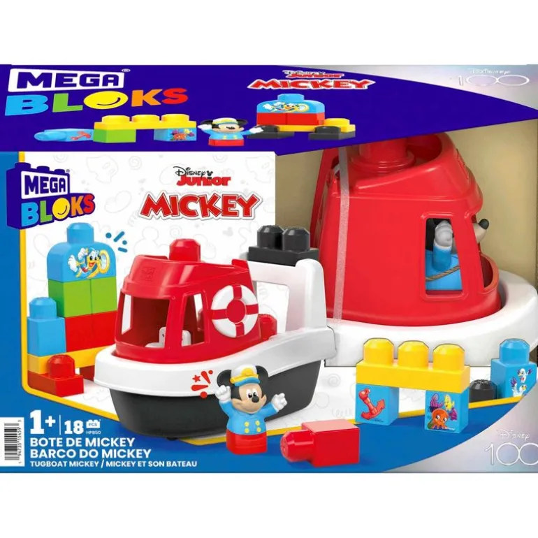 Disney Mickey Mouse Barco Mega Bloks Incluye a Mickey Mouse