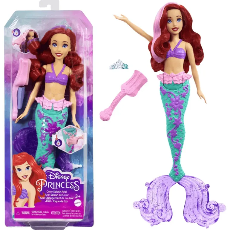 Disney Princesa Muñeca Ariel Cabello Cambios Sorpresa HLW00