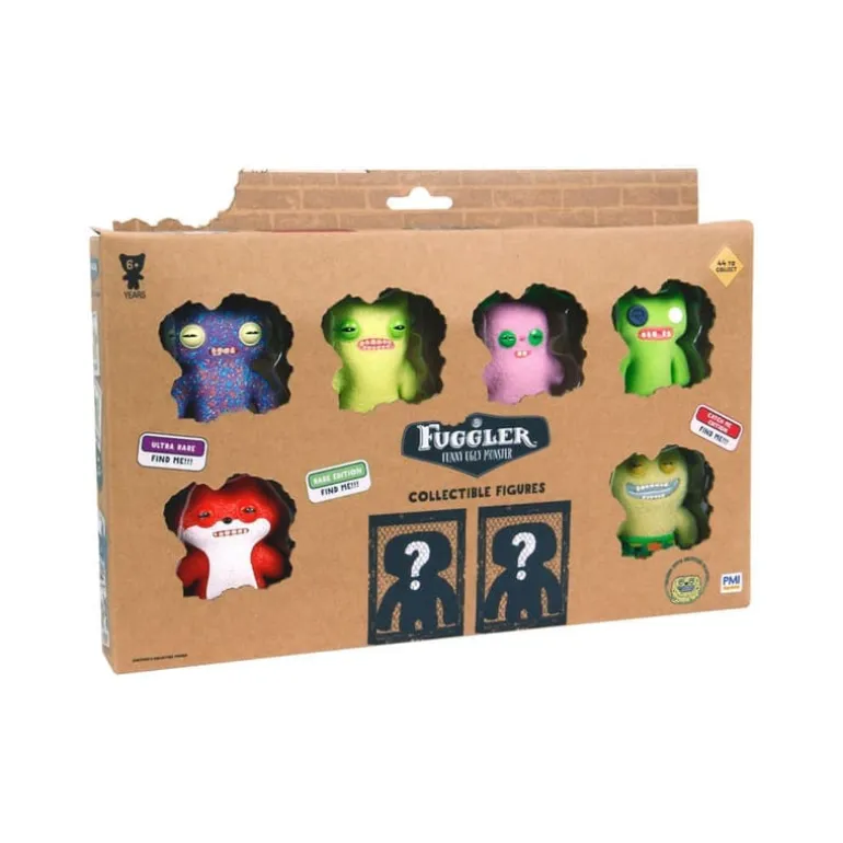 Fuggler collectible figures 8 pack Squidge Purple,Munch Green,Rabbit Lilac,Monster Green,Squirrel Red,McGoo Green & 2 Surprise Fuggler FUG06000