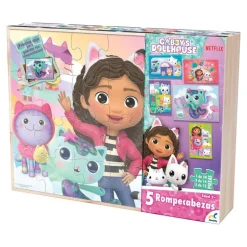 Gabby's Doll House Set de 5 Rompecabezas de 12 Piezas
