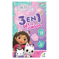 Gabby's Doll House Set de Juegos de Mesa 3 en 1