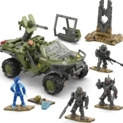 Halo Tanque Warthog del Fleetcom con 5 Mini Figuras de Mega Bloks