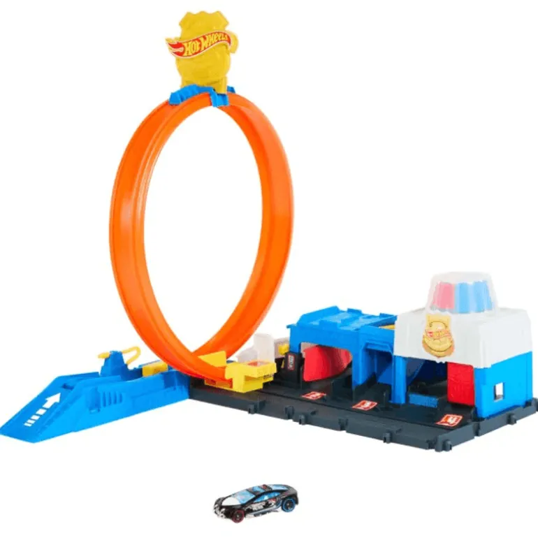 Hot Wheels City Pista de Juguete Súper Estación de Policía JBM71