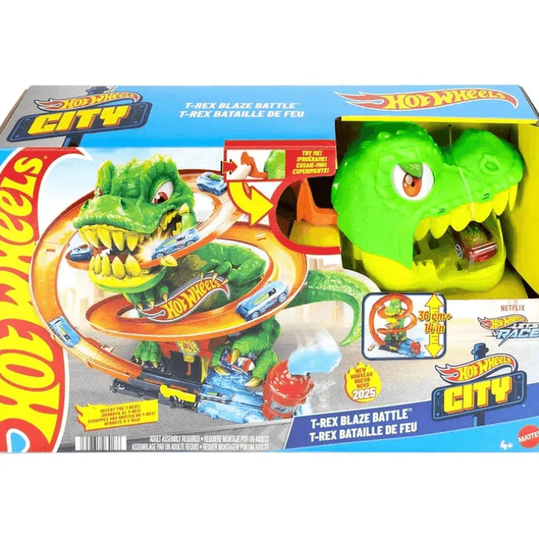 Hot Wheels City Pista T-Rex vs Estación de Bomberos JBM73