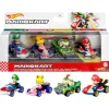Hot Wheels Mario Kart Set de 4 Vehículos, incluye: Baby Mario, Baby Princesa Peach, Baby Luigi y Baby Bowser